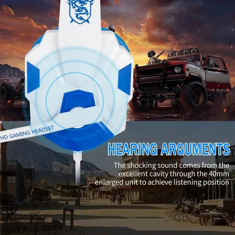 Auriculares para juegos con luz LED RGB, auriculares con micrófono de baja latencia, auriculares para juegos con cable de 3,5mm para ordenador, PS4, PS5, Xbox, auriculares estéreo con graves