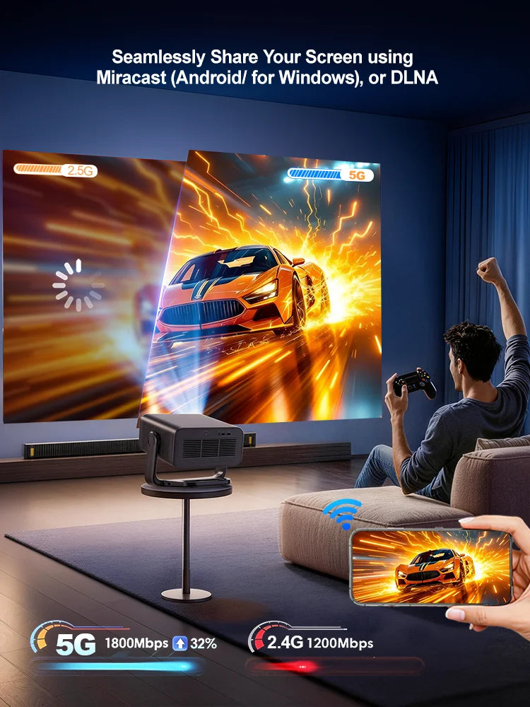 Proyector ThundeaL VIDAA TD99W 4K Full HD 1080P con WiFi, 50W, Dolby, Cine en Casa, TD98 Actualizado, TD99W, Proyector de Haz para Cine, Juegos y Exteriores