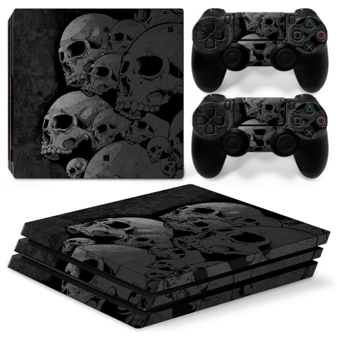 Protective Vinyl Decal Skin Sticker Full Set Cover Wrap for PS4 Pro Console and 2 Controllers