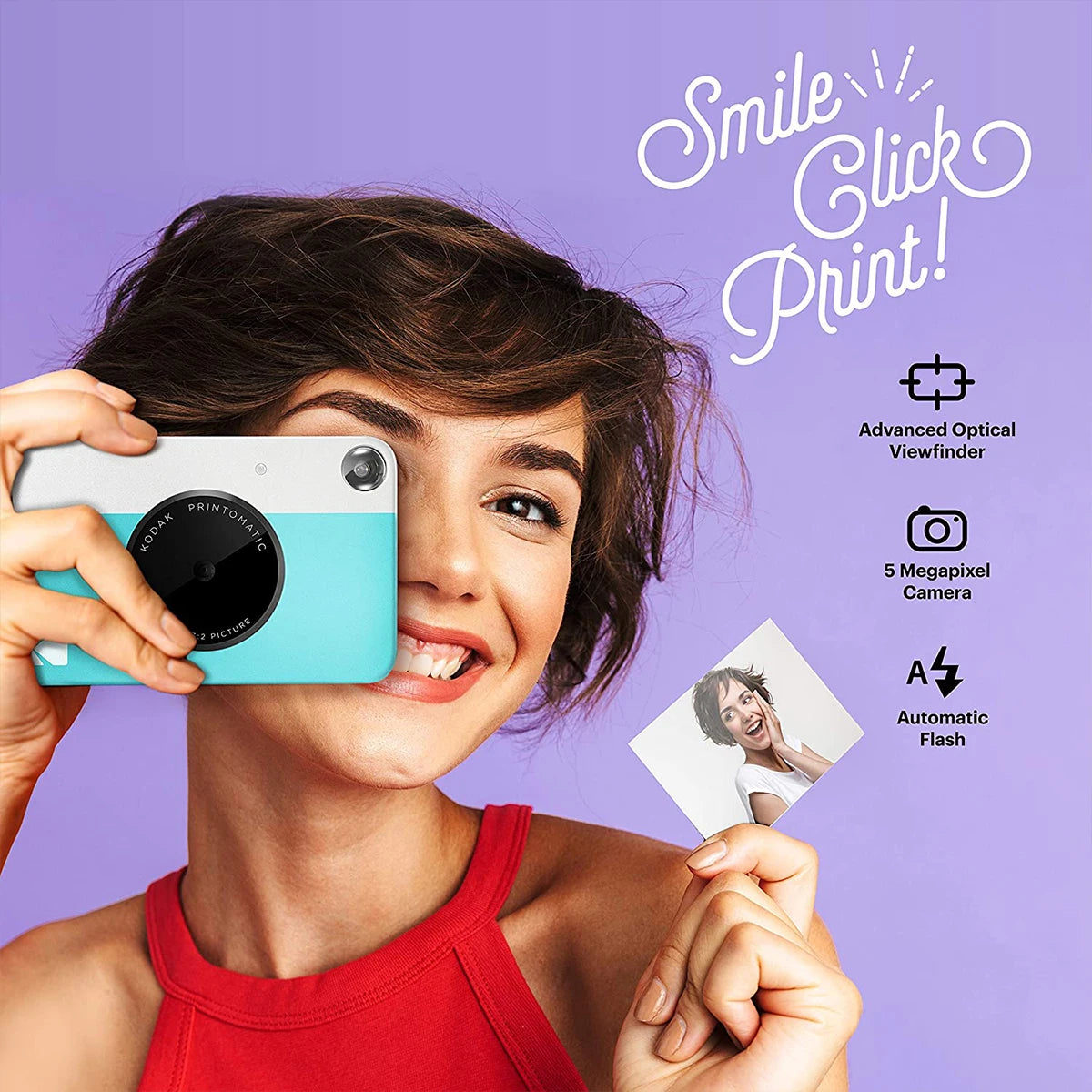 KODAK Printomatic nueva cámara de impresión instantánea Digital ZINK impresión sin tinta Color papel fotográfico impresión Flash + juego de 40 películas