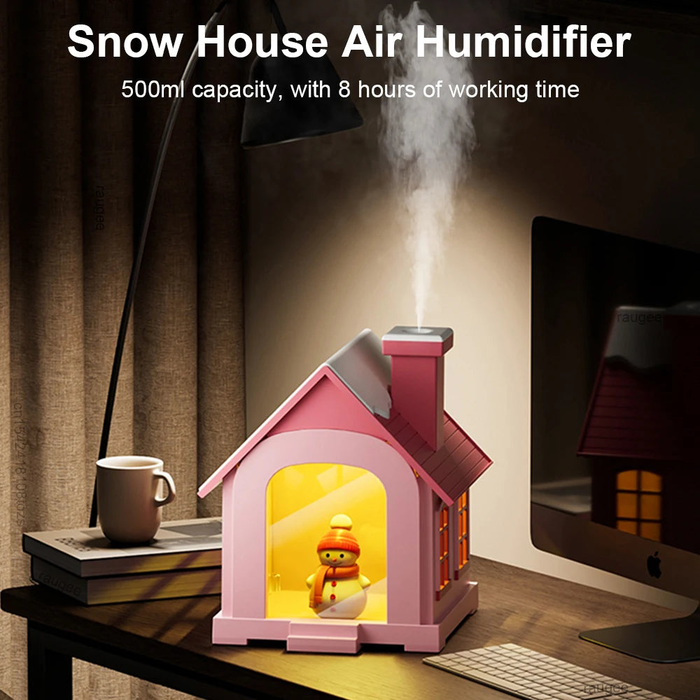 Humidificador de aire de 500ml, humidificador pequeño para el hogar, generador de niebla, humidificador USB de escritorio de gran capacidad con luz LED para dormitorio y oficina