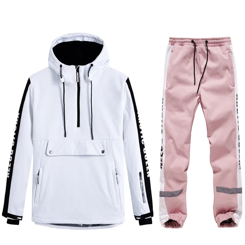 Traje de esquí para mujer, mono de esquí para deportes al aire libre, chaqueta de Snowboard para hombre, traje de salto cálido, ropa de invierno impermeable, monos, abrigo con capucha