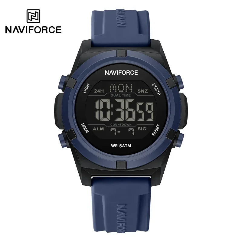Reloj NAVIFORCE 2026 para hombre, reloj con alarma, cronómetro, resistente al agua 5ATM, pantalla dual LCD, reloj de pulsera de cuarzo para uso diario, casual y deportivo