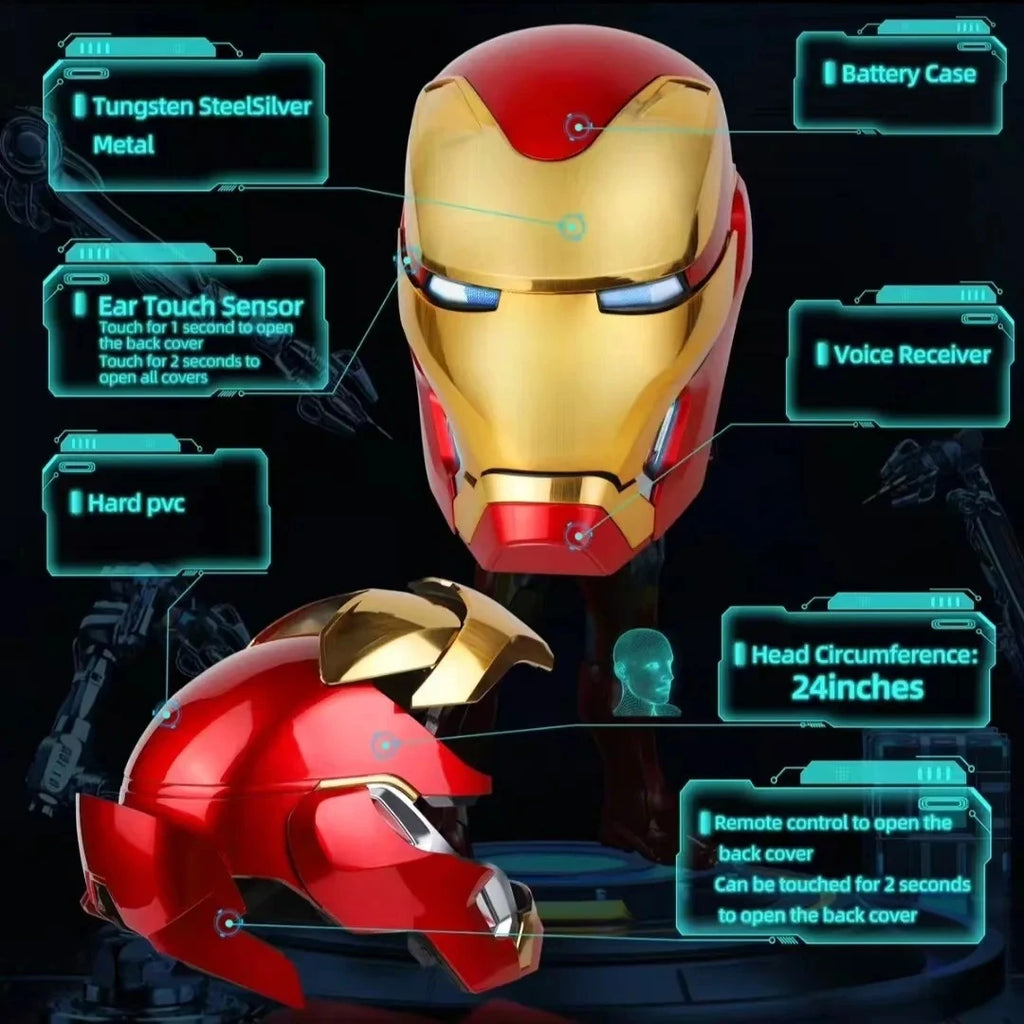 Figura de Iron Man Mk50 1:1, Máscara Cosplay Usable, Casco Deformable Activado por Voz, Modelo Derivado de Películas, Juguete, Regalo de Cumpleaños
