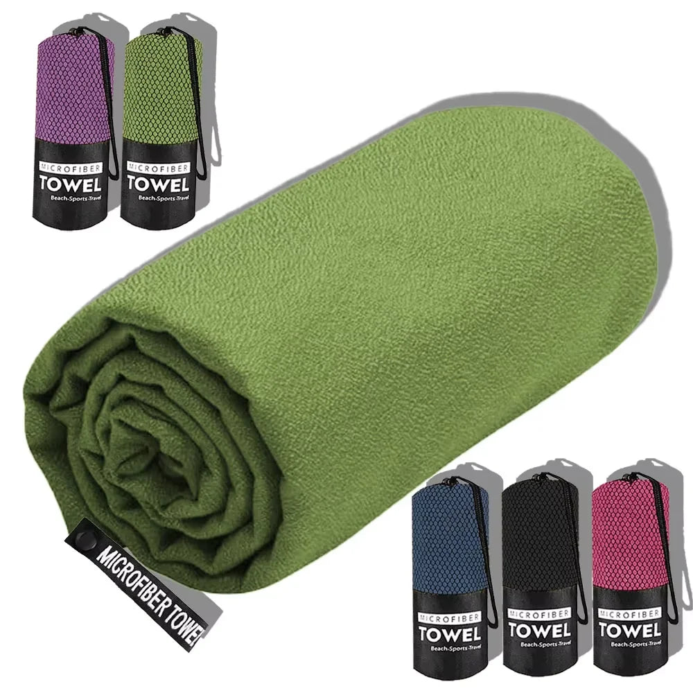 Toallas suaves de microfibra de Color sólido, juegos de toallas para deportes al aire libre, de secado rápido, para Fitness, piscina, viajes ligeros