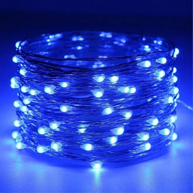 Guirnalda de luces LED de alambre de cobre de 1M 2M 3M 5M 10M 20M 30M, iluminación navideña, guirnalda de hadas para decoración de árboles de Navidad, bodas y fiestas