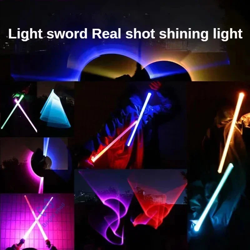 Sable de luz de 80 cm, juguete de espada láser RGB, sable de luz con 7 colores intercambiables, juguete telescópico Force FX FOC con efectos de sonido, espada Jedi para niños, regalo para niños