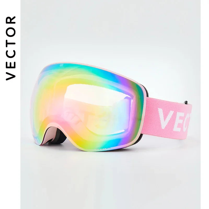 VECTOR OTG gafas de esquí Snowboard mujeres hombres gafas de esquí UV 400 gafas de protección contra la nieve adulto doble espejo esférico magnético