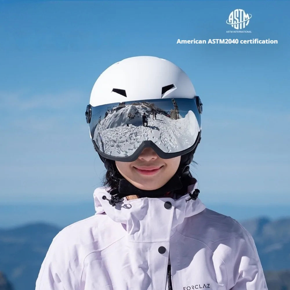 Casco de esquí para hombre, gafas de nieve en uno, casco de esquí antiimpacto para mujeres adultas, esquí, monopatín, Snowboard, casco de seguridad para mujer y hombre
