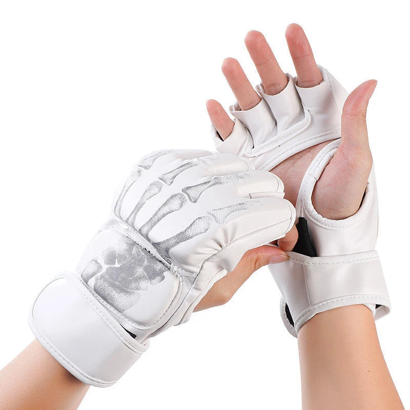 1 par de guantes de medio dedo, guantes de boxeo, guantes de entrenamiento