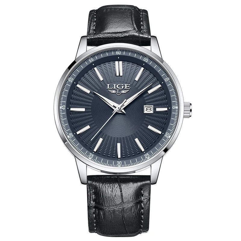Reloj de lujo LIGE para hombre, marca líder, sencillo, 2026, resistente al agua, con calendario, reloj para caballero, de negocios, lujoso, elegante, deportivo, reloj + CAJA