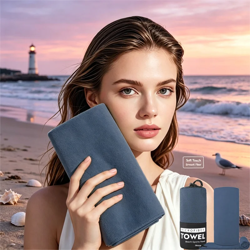 Toalla de playa de microfibra de secado rápido, que no retiene la arena, es de gran capacidad de absorción, suave y fácil de transportar, ideal para nadar, viajar, usar en el gimnasio y para practicar deportes al aire libr