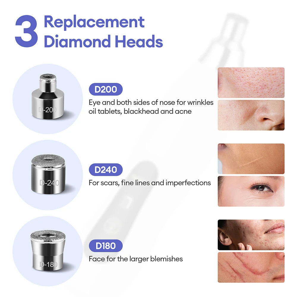 Máquina peladora de diamantes portátil, microdermoabrasión Facial, limpieza profunda, dispositivo de cuidado de la piel, exfoliación al vacío, eliminador de espinillas