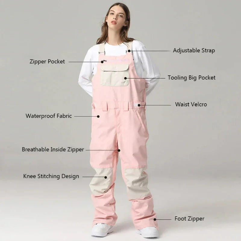 Pantalones de Esquí de Invierno, Mono de una Pieza, para Deportes al Aire Libre, Pantalones de Snowboard para Mujer, Overoles para Hombre 2025, Impermeables y Resistentes al Viento