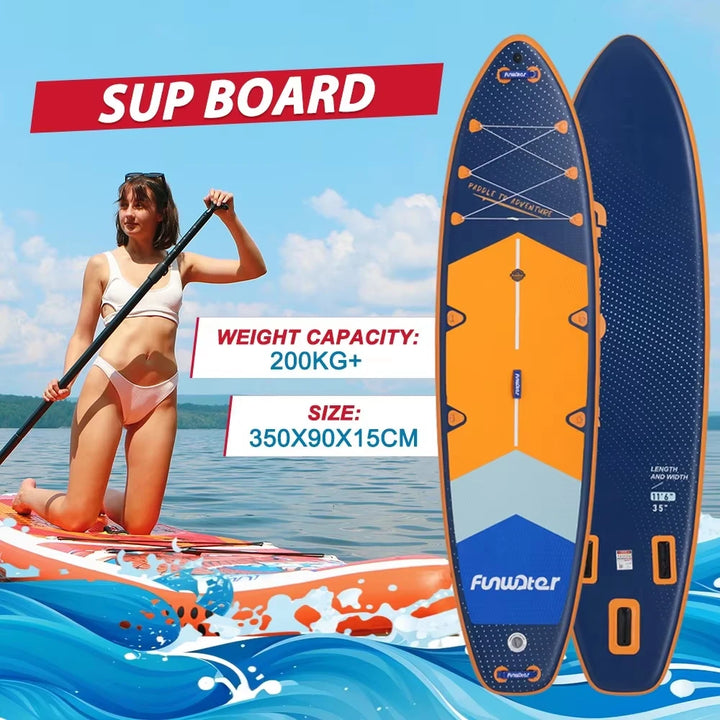 Tabla de Paddle Inflable Ultraligera Funwater SUPFW43B 350*90*15, para Entretenimiento, Yoga, Pesca, Surf para Adultos, Antideslizante