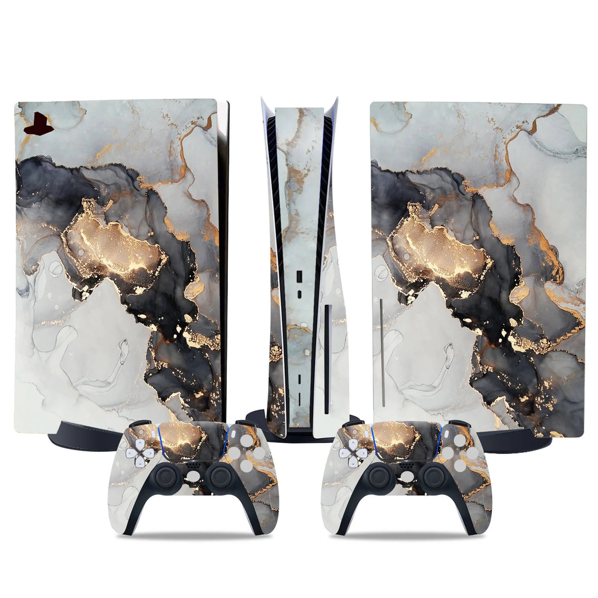 Pegatina para consola PS5 con disco y 2 mandos, vinilo adhesivo decorativo para la cubierta de la consola