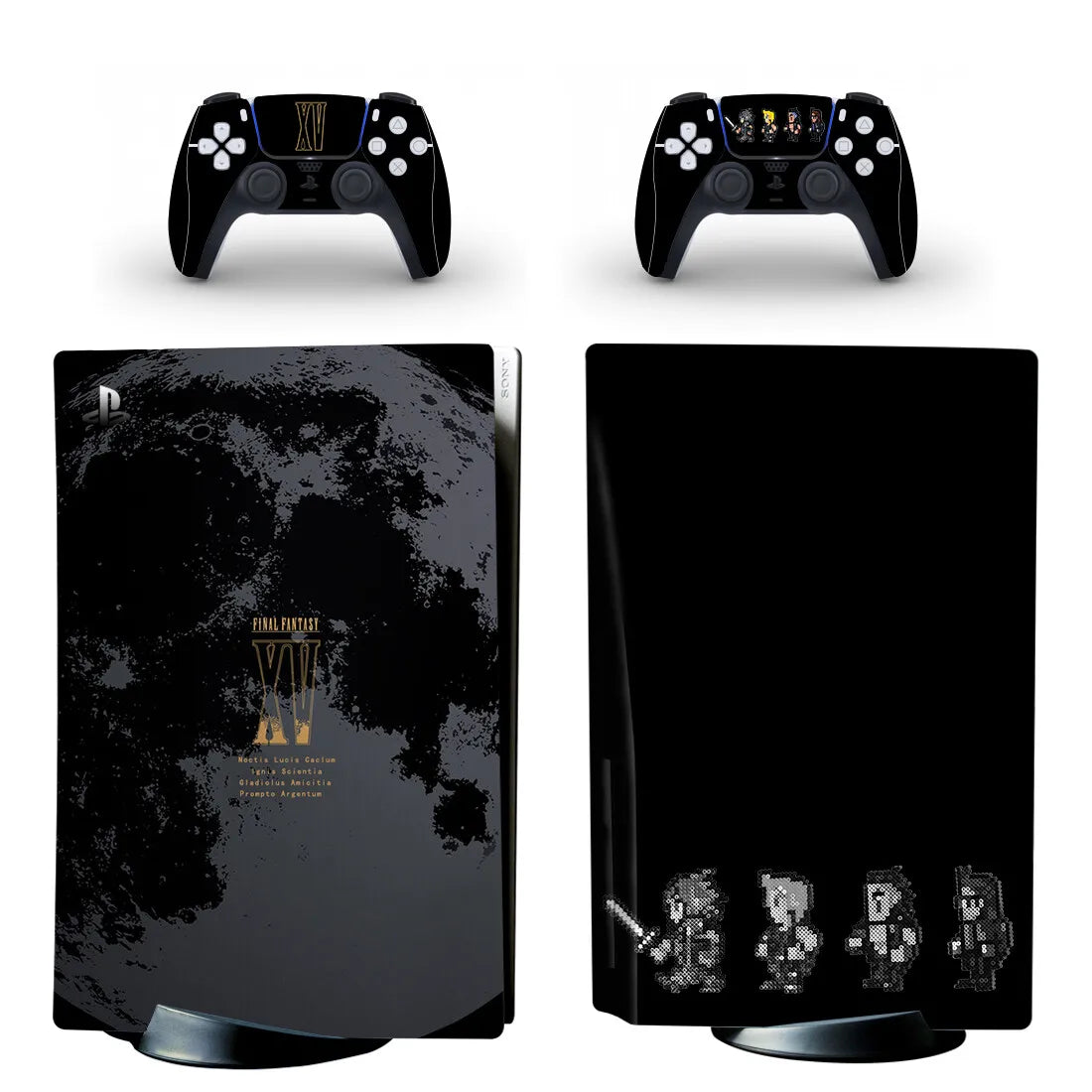 Adhesivo protector de vinilo para consola PS5 y 2 mandos, diseño de Final Fantasy (versión disco)