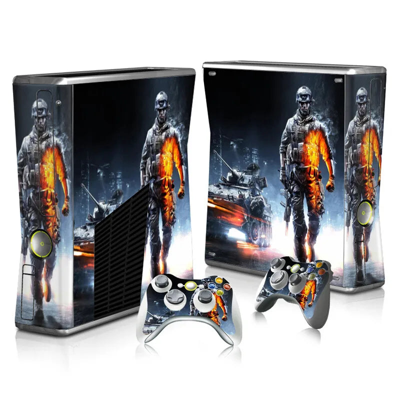 Vinilo Adhesivo Personalizado para Consola Xbox 360 Slim y 2 Controles, Adhesivo Decorativo para Xbox 360 Slim