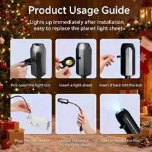 Halloween USB LED Projection Lamp with 6 Patterns Ghost Bat Skull Spider Projector Light for Party Room Window Decoration