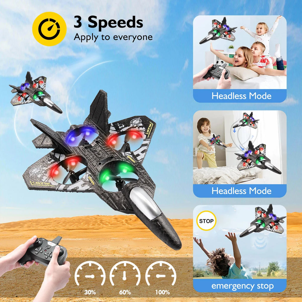 L0712 RC avión 2,4G Avión de Control remoto helicóptero con detección de gravedad planeador con luchadores de espuma EPP ligeros para niños