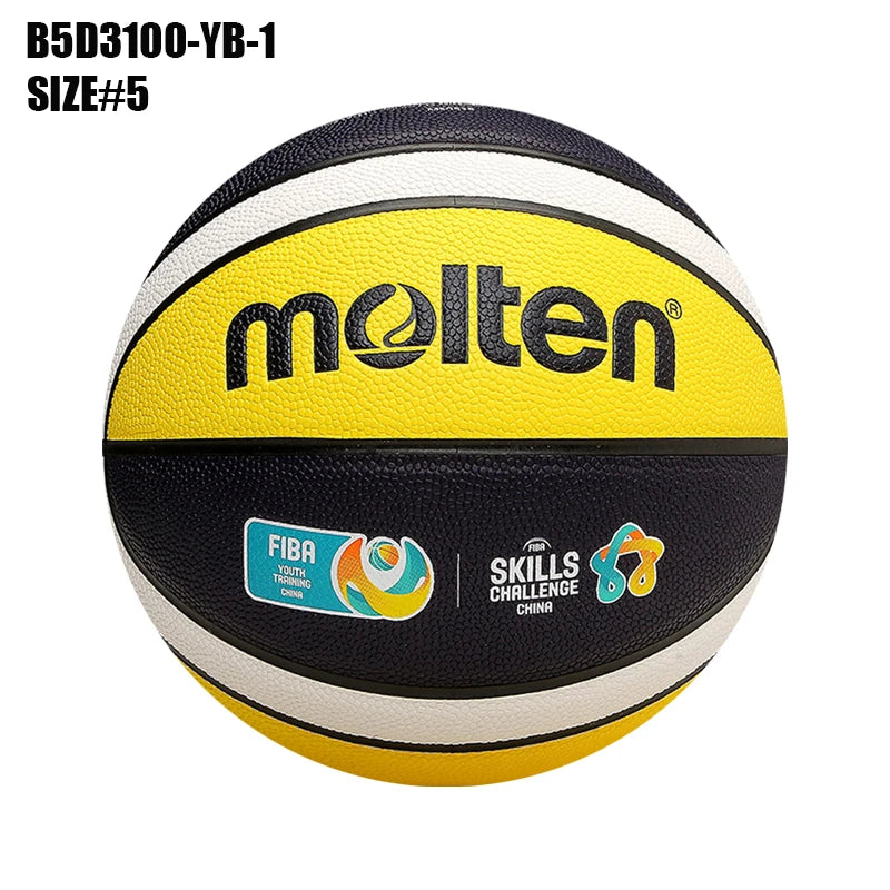 Balones de Baloncesto Originales Molten 2027, Tamaño 7/6/5, Material PU, para Juegos en Interiores y Exteriores, Entrenamiento, Hombres y Mujeres, Baloncesto