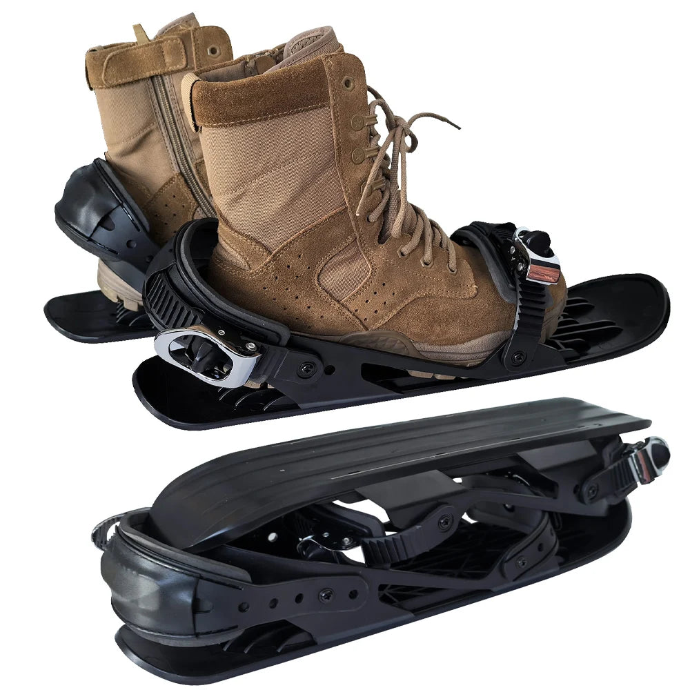 Mini patines de esquí para adultos, fijaciones ajustables cortas para nieve, zapatos de esquí portátiles, palas de nieve para deportes de invierno