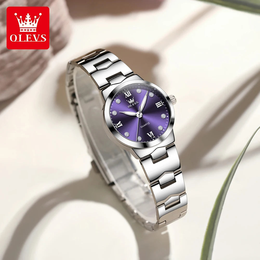 Reloj de cuarzo elegante y moderno para mujer OLEVS, reloj de pulsera resistente al agua con funciones luminosas, caja de regalo incluida, modelo 3735