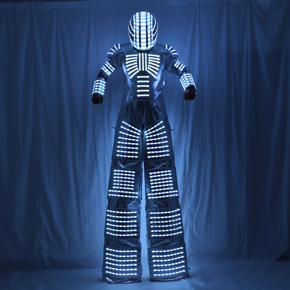 Disfraz de Robot Led con efecto de cambio de Color, traje de Robot con diseño de escenario para fiesta, Hora Loca, Rgb