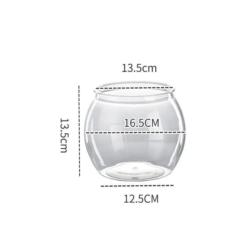 Pecera de plástico redonda transparente, acuario para peces dorados, macetero hidropónico, recipiente floral para centro de mesa, decoración del hogar