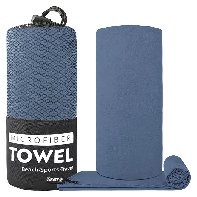 Toalla de Playa de Microfibra Ultraligera de Secado Rápido con Bolsillo, Toalla Deportiva Absorbente Portátil para Piscina, Gimnasio, Fitness, Yoga