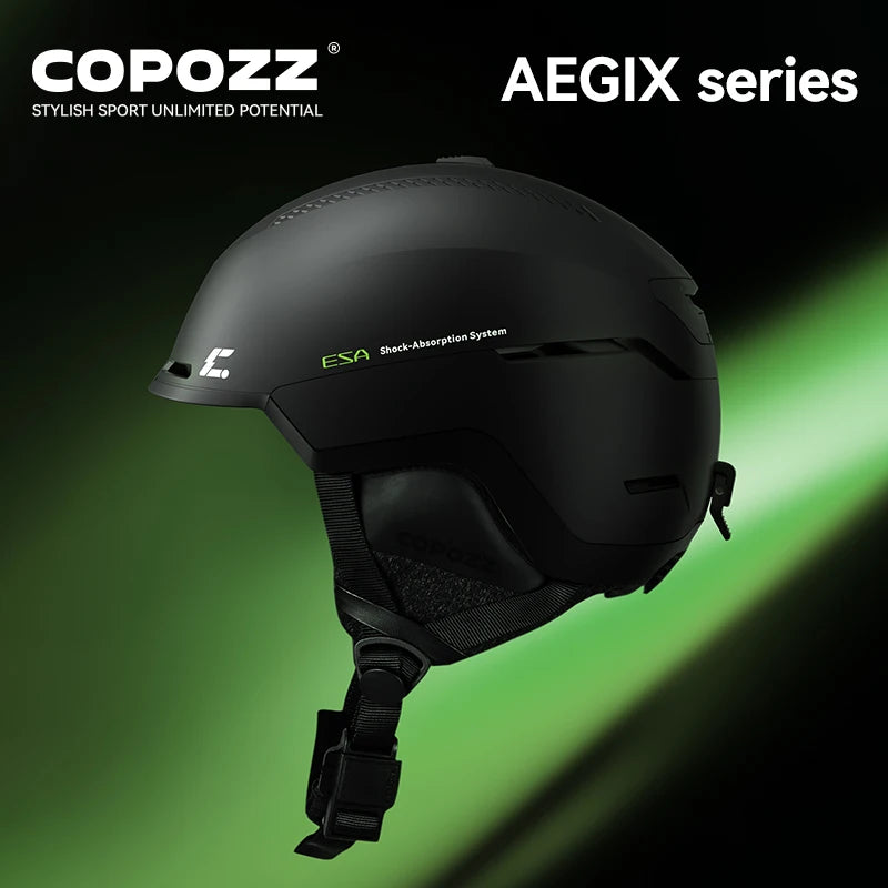 COPOZZ Casco de esquí de Invierno de una Pieza Casco de Nieve Universal para Adultos Patinaje Esquí Snowboard Cascos para Deportes al Aire Libre con Reflector RECCO