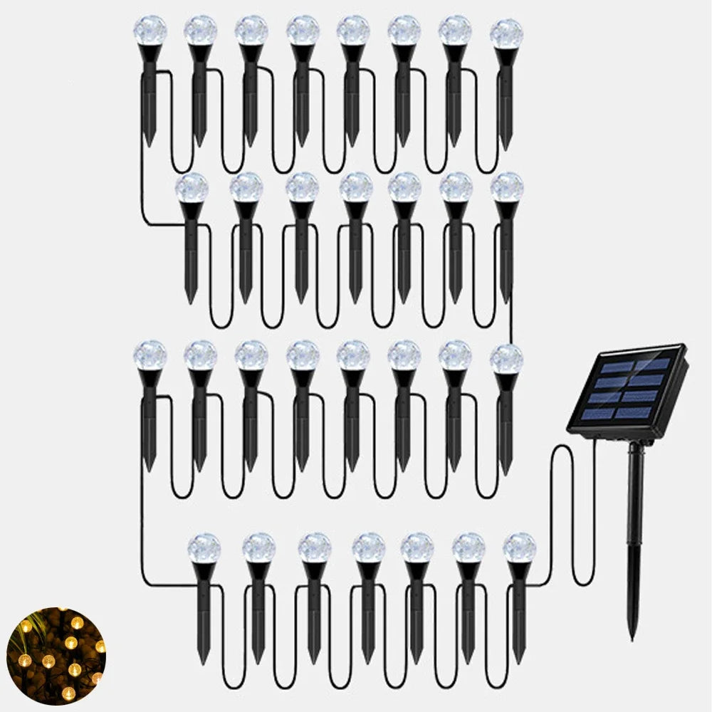 Nueva lámpara solar LED de bolas de burbujas para césped, decoración de festivales al aire libre, luz de ambiente, impermeable, para insertar en el suelo del patio
