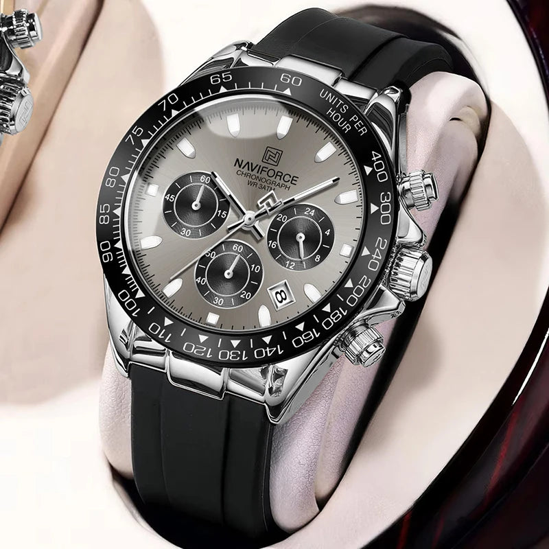 Reloj de cuarzo deportivo impermeable para hombre NAVIFORCE, cronógrafo, correa de silicona, reloj de pulsera luminoso, Relogio Masculino