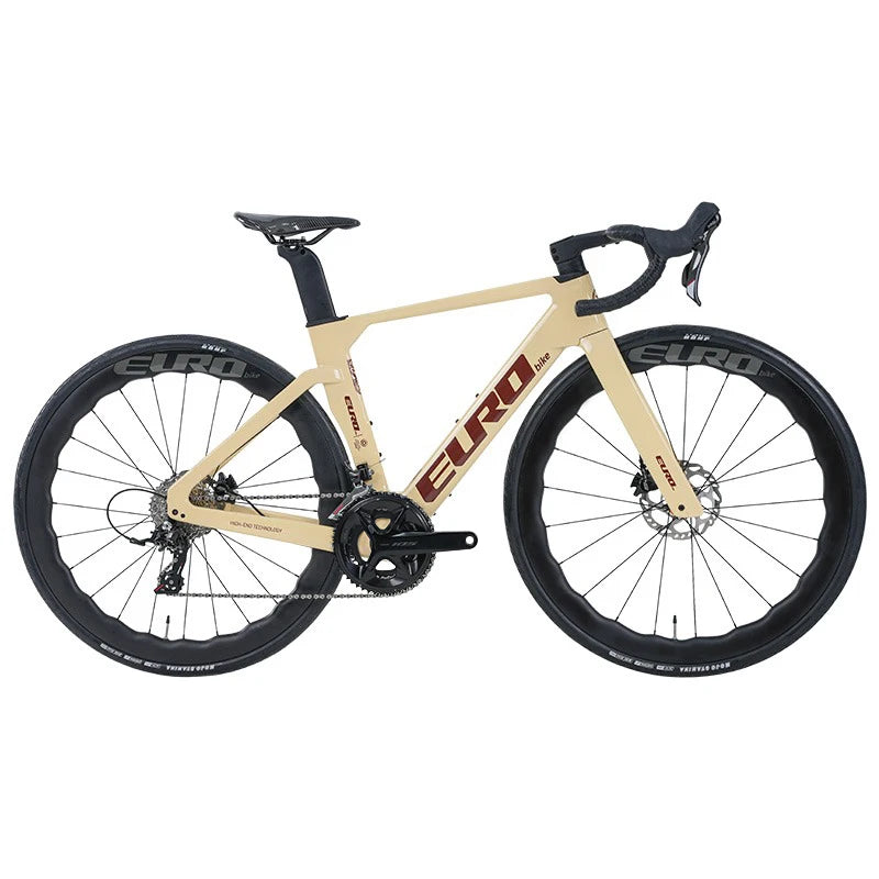 Bicicleta de carretera de fibra de carbono, grupo 105, 24 velocidades, frenos de disco hidráulicos, 8.8 kg, bicicleta de carretera para estudiantes, diseño aerodinámico, bicicleta de carreras con doble freno de disco