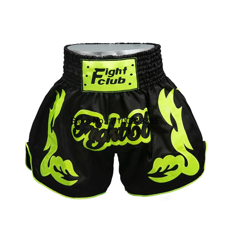 Pantalones cortos Muay Thai 2025, nuevos pantalones cortos de Kick Boxing para hombres, mujeres y niños, artes marciales Retro Thaiboxing Kickboxing Cage, pantalones de entrenamiento de lucha