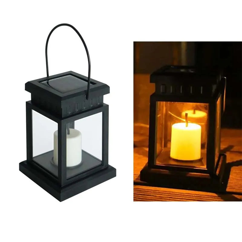 Linterna solar metálica colgante, luces LED de jardín, luz nocturna navideña para patio exterior, césped, jardín, patio trasero y decoración de mesa