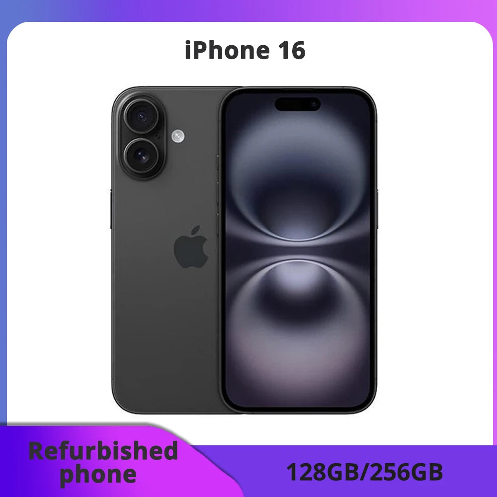 Teléfono reacondicionado Apple iPhone 16 128 GB ROM 6.1" móvil 5G sin precinto Face ID A18 8 GB RAM estado excelente