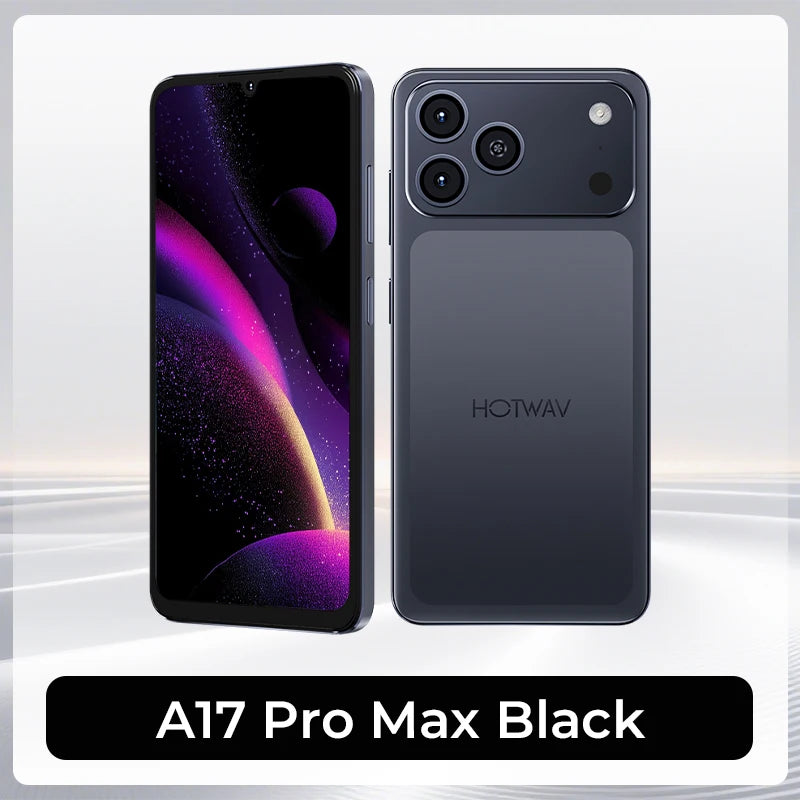 Smartphone HOTWAV A17 Pro Max 6.75'' 120Hz 4GB 256GB Teléfono móvil Android 15 5160mAh Delgado con conector para auriculares de 3.5mm