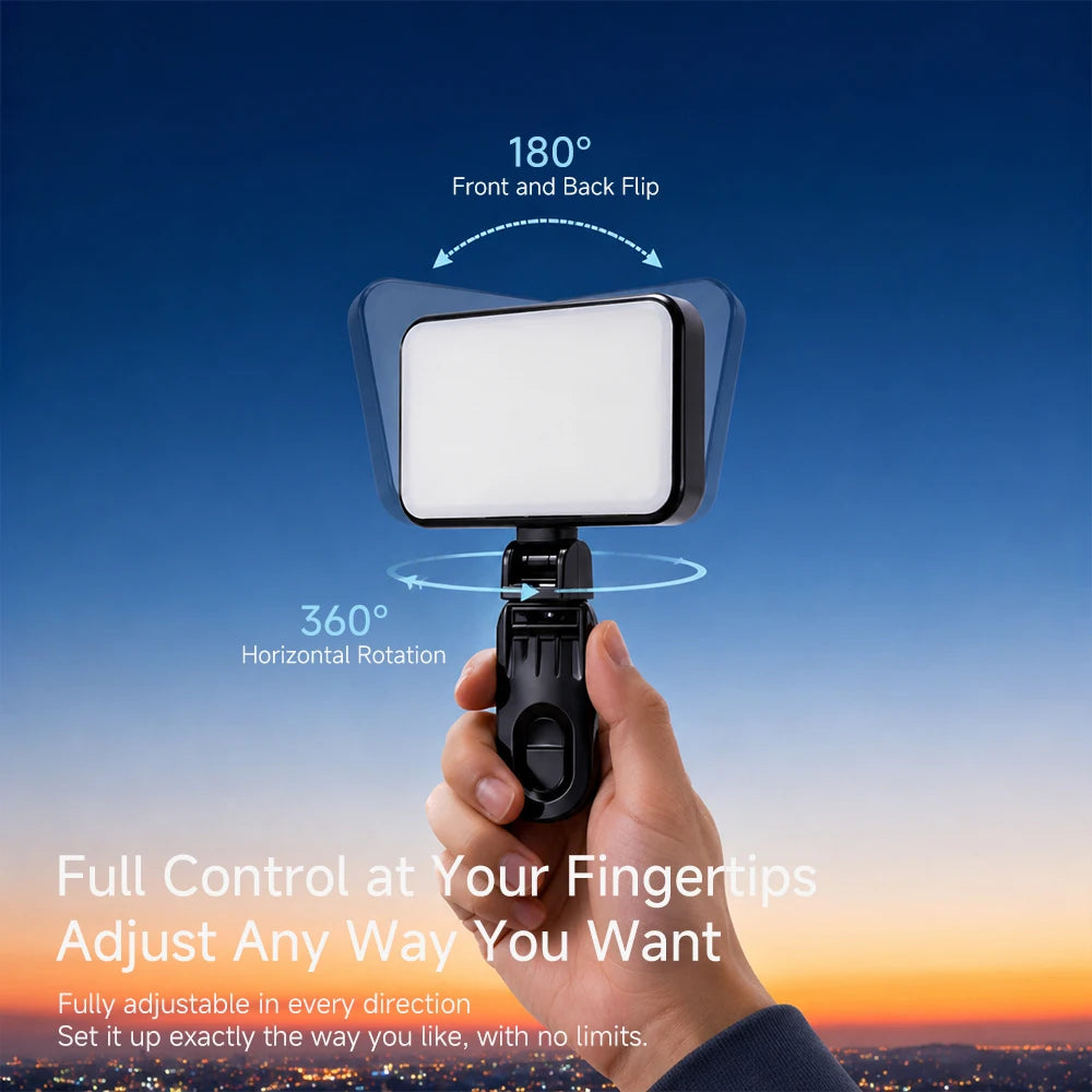 Mini Luz de Video LED de 5W, Luz de Relleno Portátil para Cámara de Teléfono, Vlog, Selfie, Transmisión en Vivo, 3 Niveles de Brillo, Soporte Hot Shoe para Fotografía