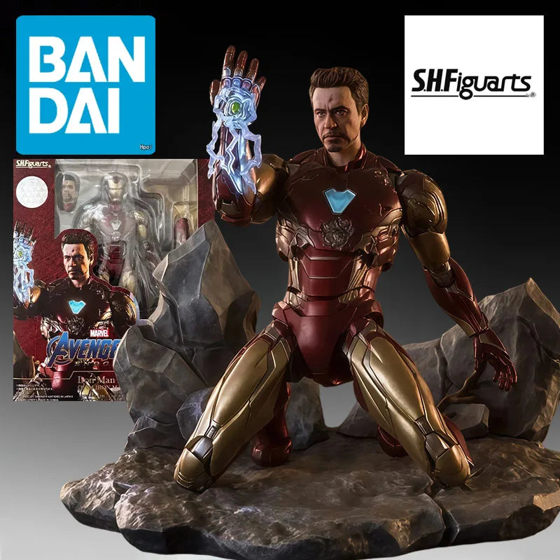 BANDAI Capitán América, Iron Man Mark 85, Thor, War Machine MK.6, Scarlet Witch, Thanos, figuras de acción de anime, juguetes para niños