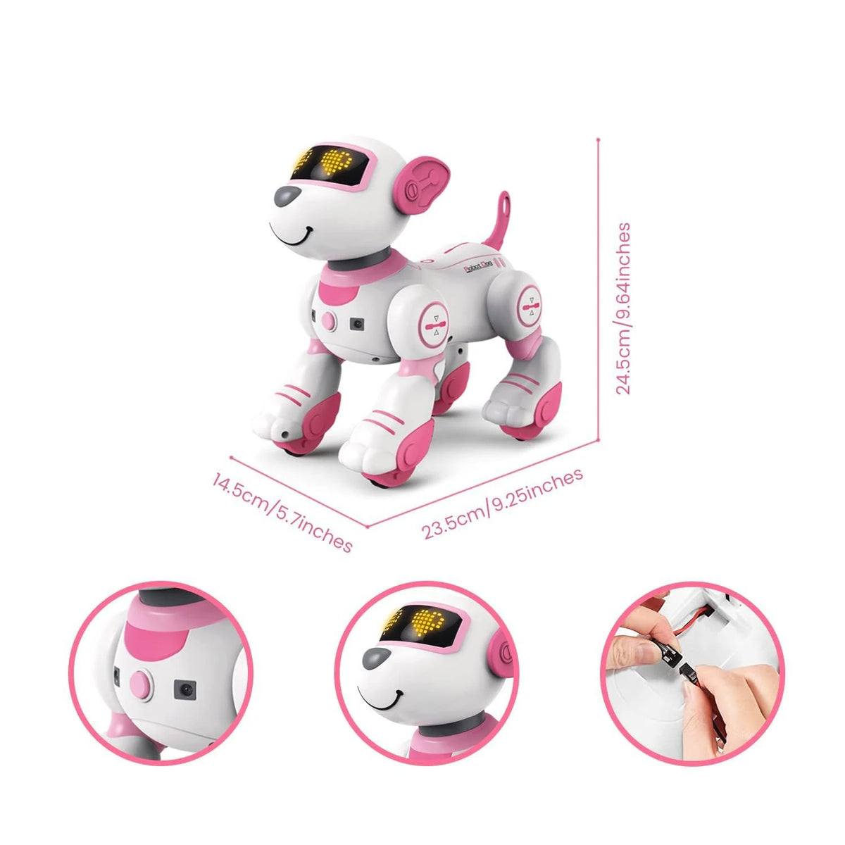Juguete de perro robot interactivo con control remoto, mascota programable con respuesta táctil, seguimiento inteligente, música de baile, 17 modos, juguete STEM para niños