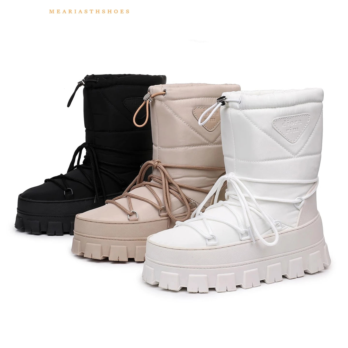 Botas de nieve de invierno 2026, botas de esquí a media pantorrilla para mujer, cuñas, botas de piel peluda y esponjosa, botas cálidas de algodón con plataforma alta para mujer, talla 36-41