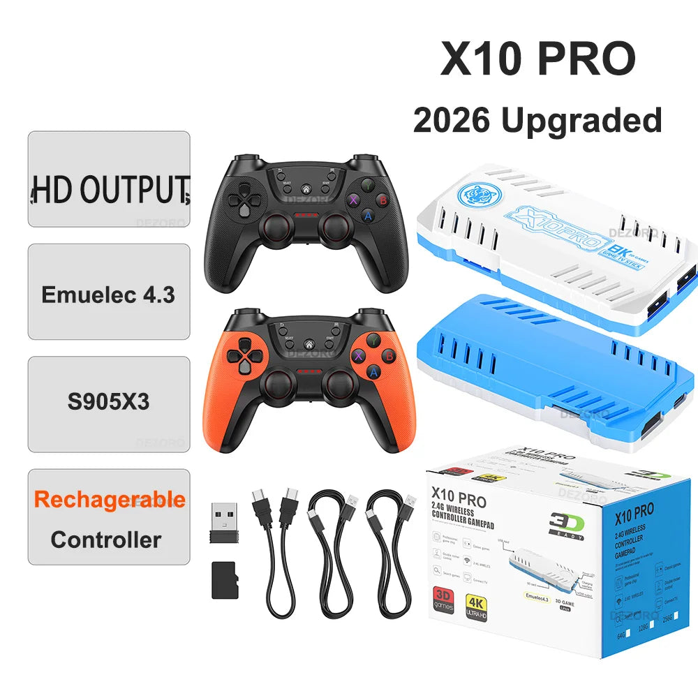 Consola retro X10 Pro Game Stick con dos mandos inalámbricos