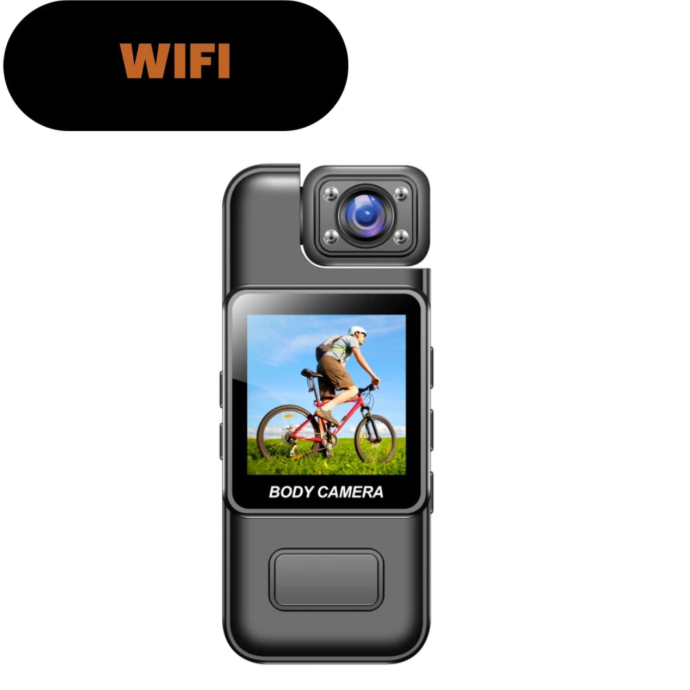 Cámara Corporal 4K Ultra HD, Mini Cámara Portátil con Visión Nocturna, 180° °   Lente Giratoria, Larga Duración de Batería, Grabación de Video