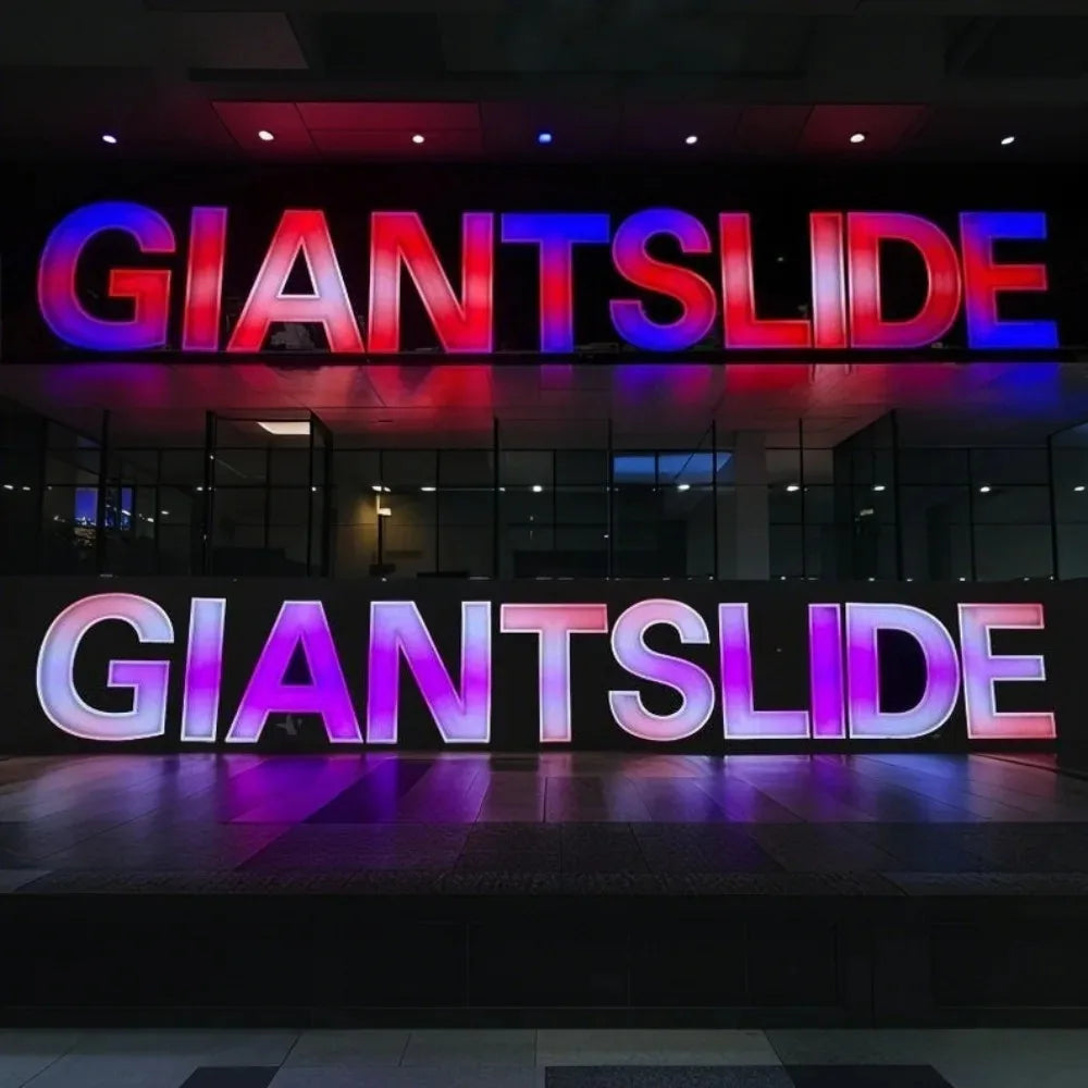 Letrero de metal RGB personalizado con letras LED luminosas para exteriores, letrero de tienda, letrero publicitario 3D de acrílico para decoración de negocios