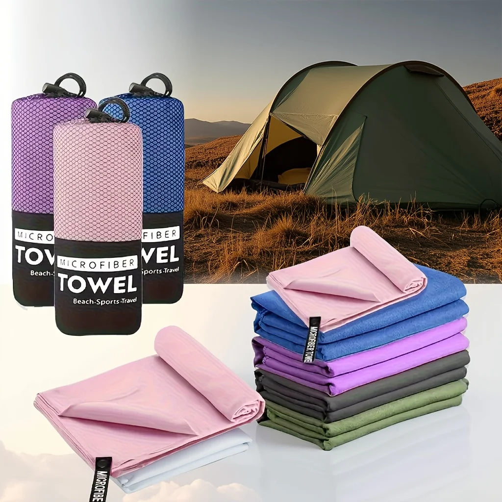 Toallas suaves de microfibra de Color sólido, juegos de toallas para deportes al aire libre, de secado rápido, para Fitness, piscina, viajes ligeros