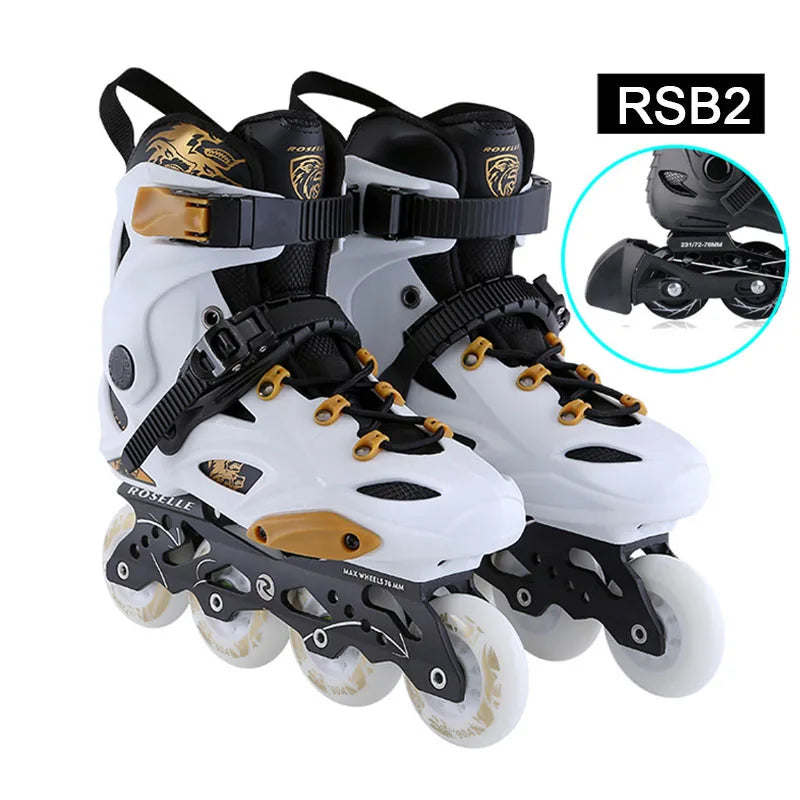 Roselle-Patines en línea profesionales para adultos y niños, zapatos de patinaje, Slalom, deslizantes, talla 35 a 46