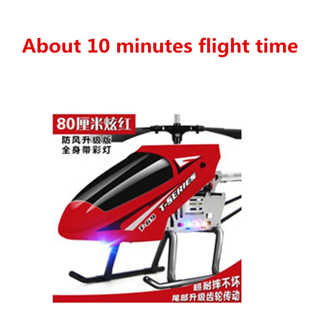Nuevo helicóptero Rc 3.5CH 80cm avión grande Extra duradero con luces LED aleación para exteriores helicópteros RC distancia de Control 100m
