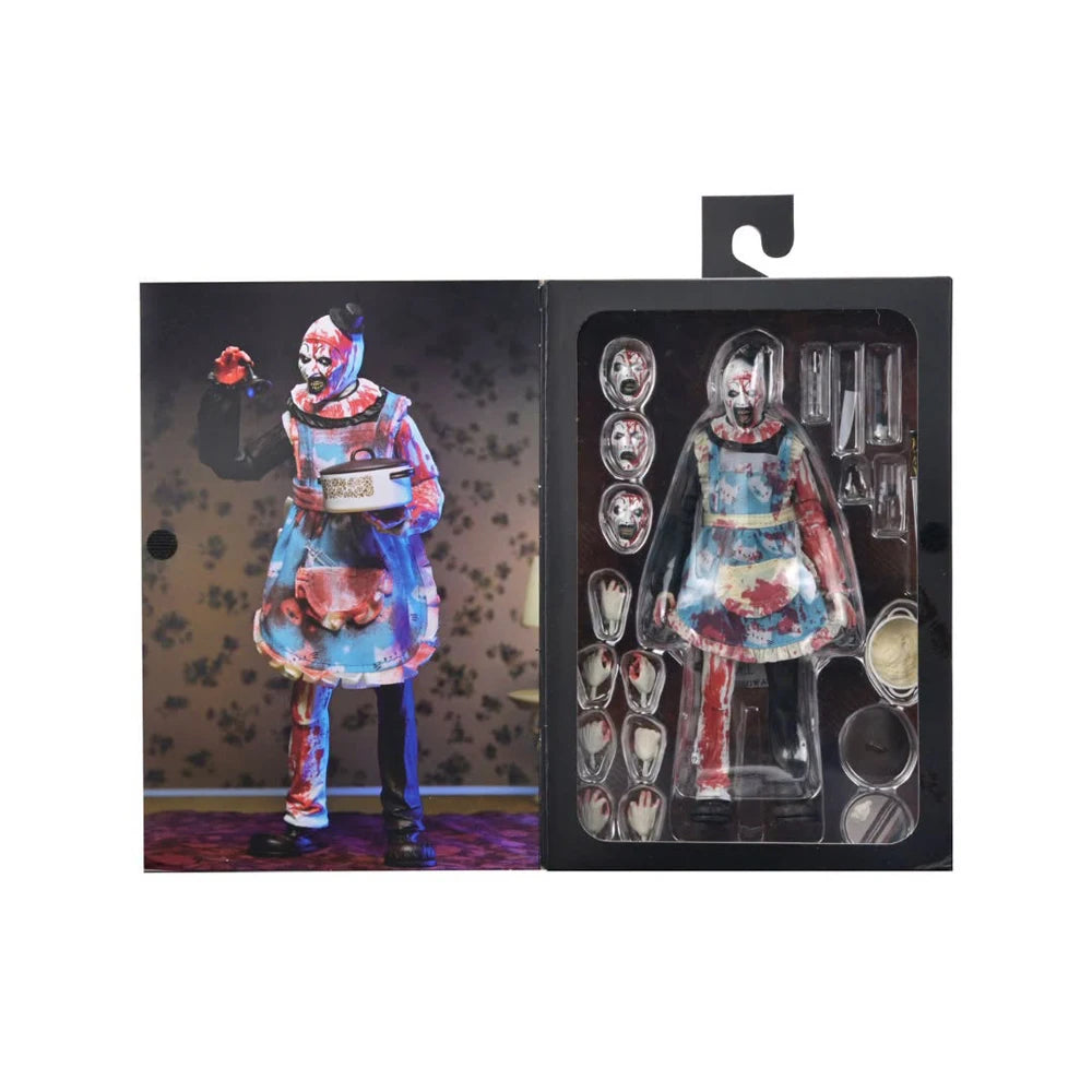 NECA Toys Terrifier 2 - Ultimate Thanksgiving Art the Clown, Figura de Acción a Escala de 7 Pulgadas, Modelo de Muñeco, Kit de Garaje
