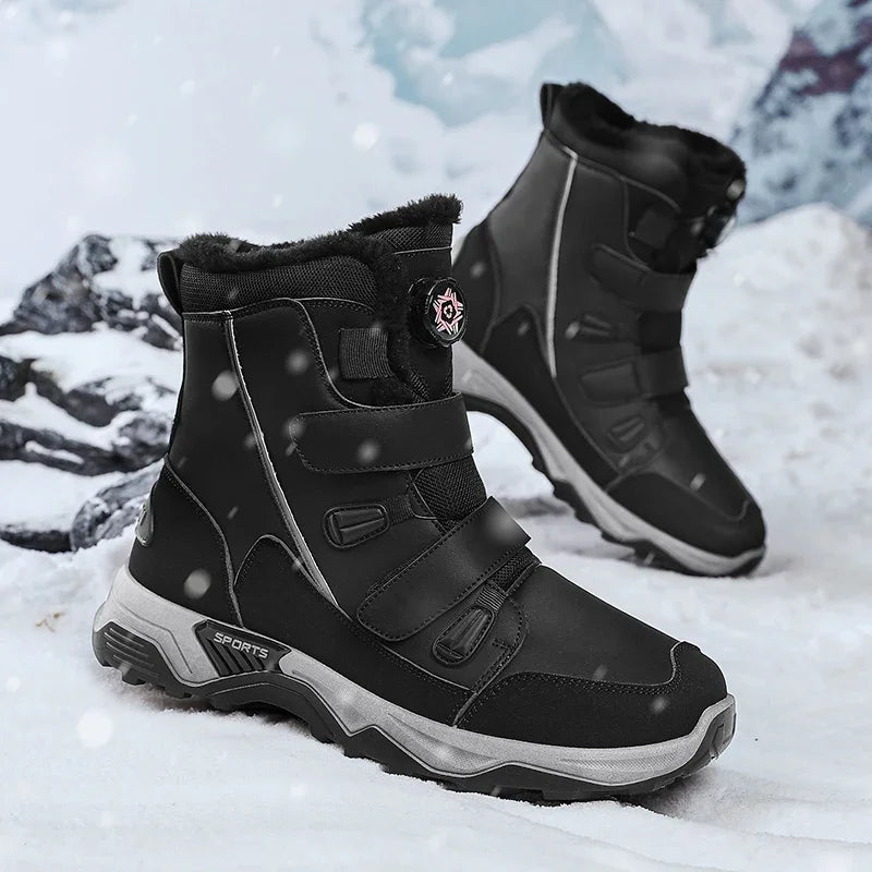 Botas de nieve impermeables para hombre, zapatos de invierno para exteriores, entresuela cálida con botas antideslizantes y resistentes a la abrasión para exteriores, 2025